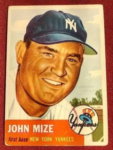 lot 103 image: 1953 Johnny Mize Card