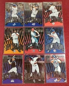 lot 107 image: (9) 1998 Donruss Studio Hit Parade Insert Cards - All #d5000
