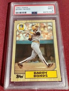 lot 115 image: 1987 Topps Barry Bonds Rookie Card - PSA 9