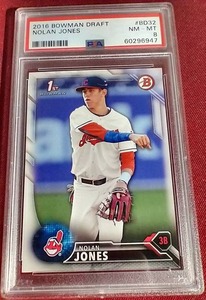 lot 123 image: 2016 Bowman Draft Nolan Jones Card - PSA 8