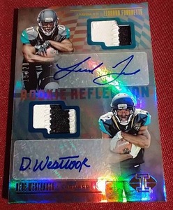 lot 138 image: 2017 Illusions Leonard Fournette  Dede Westbrook Dual JerseyAuto Rookie Card