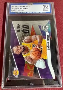 lot 140 image: 2019 Mosaic Lebron James Card - ISA 10