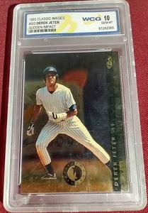 lot 143 image: 1993 Classic Images Derek Jeter Rookie Card - WCG 10
