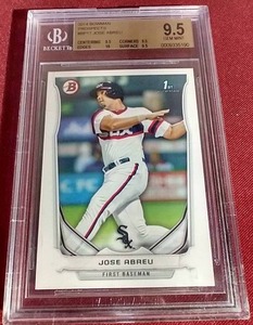 lot 152 image: 2014 Bowman Prospects Jose Abreu Card - BCG 9.5