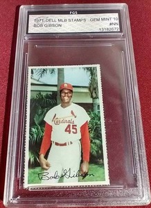 lot 161 image: 1971 Dell Stamps Bob Gibson - FGS 10