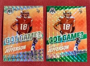 lot 171 image: (2) 2021 Mosaic Got Game Justin Jefferson Prizm Cards