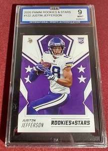 lot 188 image: 2020 Panini Rookies & Stars Justin Jefferson Rookie Card - ISA 9