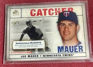 lot 192 image: 2008 SP Legendary Cuts Joe Mauer 11 Card