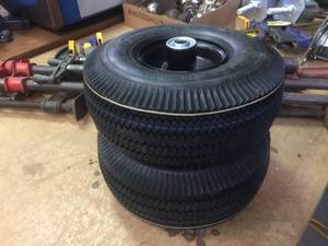 lot 40 image: Pair 4.103.50-4 tires on Rims - Like New
