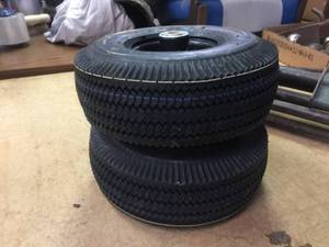 lot 42 image: Pair 4.103.50-4 tires on Rims - Like New