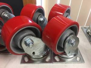 lot 59 image: Set of 4 Carjet Swivel Castor Wheels - Like New