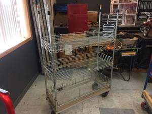lot 120 image: NSF Heavy Duty Erecta Rolling Wire Shelving