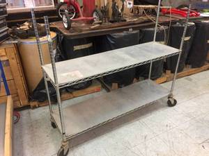 lot 136 image: NSF Rolling Wire Shelf Unit