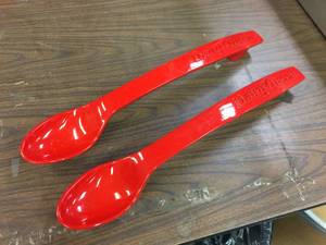 lot 156 image: Pair Cast Aluminum Dairy Queen Spoon Door Handles - Rare