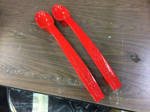 lot 157 image: Pair Cast Aluminum Dairy Queen Spoon Door Handles - Rare