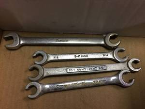 lot 186 image: Flare Nut Wrenches S-K - Snap On - Craftsman