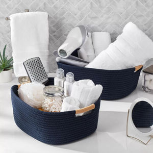 lot 10 image: Members Mark 2 Piece Rope Baskets - Black