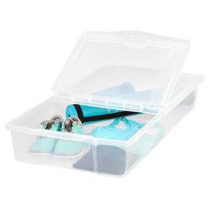 lot 25 image: Lot of TWO - IRIS USA, 58 Quart Split-Lid Underbed Storage Box, Clear