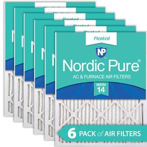 lot 27 image: Nordic Pure 20x22x1 MERV 14 Pleated AC Furnace Air Filters 6 Pack