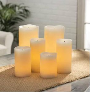 lot 32 image: 6-Piece LED Color Changing Flameless Candle Set - Glow Wick Gerson (Multi-Colored)