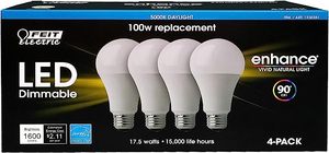 lot 43 image: Feit Dimmable LED 5000K Daylight 4-Pack (100W Replacement) 17.5W