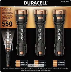 lot 45 image: Duracell Ultra 550 Lumens Aluminum Flashlight  (3 Pack)
