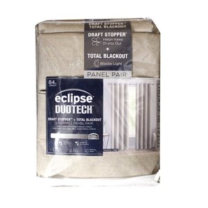 lot 34 image: Eclipse Duotech Total Blackout Draft Stopper Panel Pair Maddox Linen 52 x 84