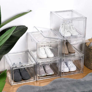lot 13 image: Stackable Shoe Box & Organizer 4 Pack