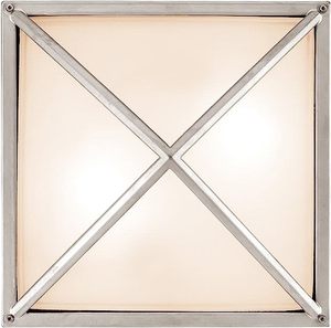 lot 48 image: Access Lighting 20330-BLFST Oden Two Light Wet Location Wall Sconce, Satin Finish with Frosted Glass Shade