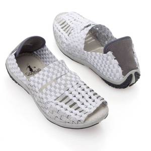 lot 92 image: Corkys Featherlite Float Woven Elastic Memory Foam Peep Toe Sandals - SIZE 6