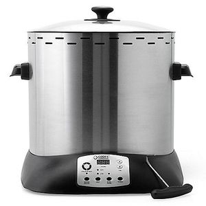 lot 84 image: Cooks Companion 18 lb Stainless Steel Vertical Roaster