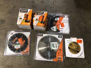 Mix lot of Assorted Ridgid blades and pump Customer returns Review all pictures