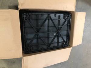 Luxor  TC 24 in. W x 32 in. D Large Flat Top and Tub Bottom Shelf Utility Cart Black Customer returns Review all pictures