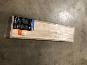 Solid Wood Butcher Block Shelf 48 in. W x 12 in. D x 1.5 in. H Unfinished Birch Customer returns Review all pictures