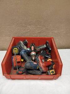 ASSORTED DRILLS AND BATTERIES