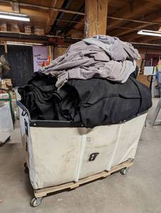 lot 95 image: Collection Of Theater Curtains And Rolling Bin