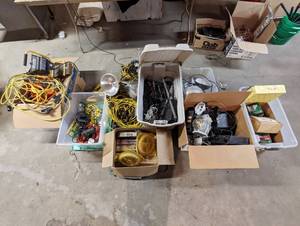 lot 111 image: Large Collection Of Lights, Extension Cords, And More