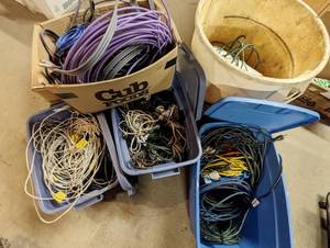 lot 112 image: Large Collection Of Extension Cords, Misc. Cables, And More