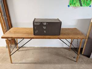 lot 135 image: Herman Miller Filing Cabinet And Folding Table