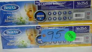 2 Pack BestAir  16 in. W x 25 in. H x 5 in. D Air Cleaner Filter FPR 10 with Carrier and Bryant