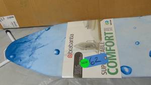 Brabantia  Ironing Board B 49 x 15 In with Steam Iron Rest, Ice Water Cover and White Frame