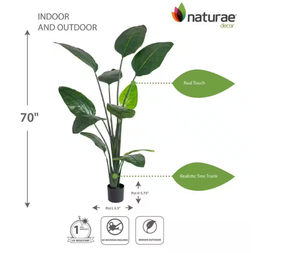 Naturae decor  Artificial 70 in. Bird Of Paradise Indoor and Outdoor Plants