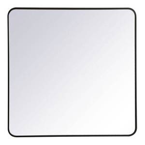 Elegant Decor Evermore 36x36 Soft Corner Metal Rectangular Mirror in Black