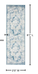 Unique Loom Sofia Salle Garnier Blue 2 0 x 6 7 Runner Rug