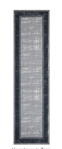 Ottomanson  Ottohome Collection Non-Slip Rubberback Bordered 3x10 Indoor Runner Rug, 2 ft. 7 in. x 9 ft. 10 in., GrayBlack