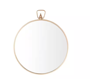 StyleWell  Medium Round Gold Classic Accent Mirror with Handle (32.5 in. H x 27.5 in. W)
