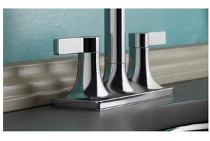 KOHLER  Contemporary 4 in. Centerset 2-Handle Bathroom Faucet in Polished Chrome