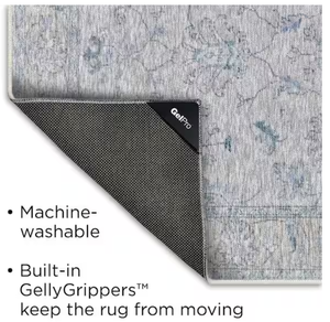 GelPro Nevermove Jordan Blue 2 ft. x 6.3 ft. Machine-Washable Polyester Designer Accent Runner Rug with GellyGrippers