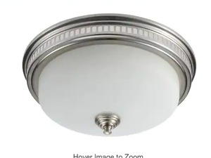LIFT BRIDGE KITCHEN & BATH  Decorative Brushed Nickel 110 CFM Ceiling Bathroom Exhaust Fan with Light and Glass Globe