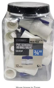 5 Packs of 12 Everbilt  34 in. x 34 in. PVC Schedule 40 Slip x Slip Ball Valve Pro Pack (12-Pack)